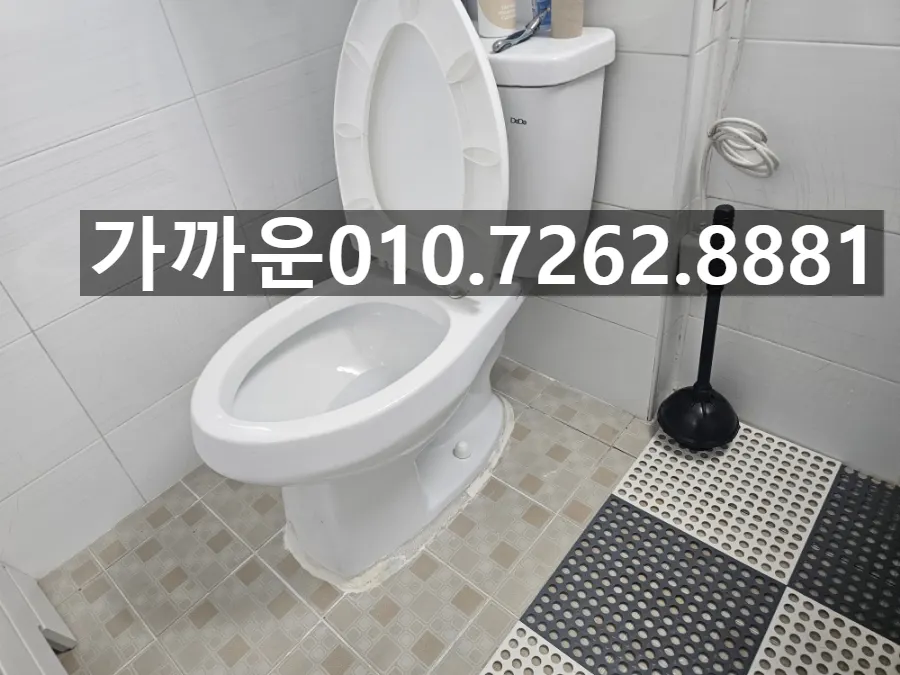 작업 전 — 물이 내려가지 않던 변기